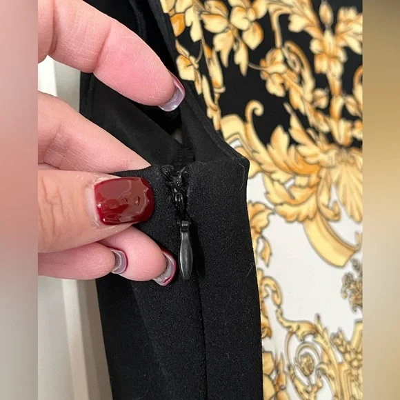 London Times Black & Gold Polyester Dress Women’s Size 14 - Picture 8 of 15